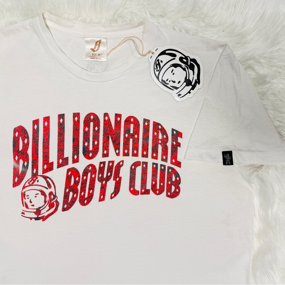 Hebru Brantley x Billionaire Boys Club Fly Boy Logo T-Shirt - White w/ Red Logo
